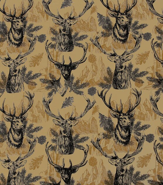 Deer & Mountains Super Snuggle Flannel Fabric