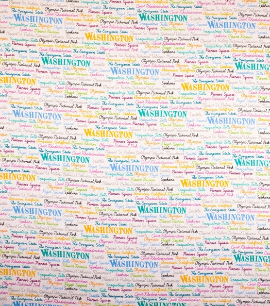 Washington Cotton Fabric Tossed Words, , hi-res, image 2