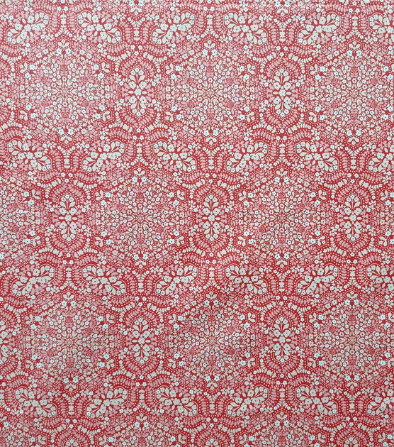 Red Floral Geometric Glitter Quilt Cotton Fabric by Keepsake Calico, , hi-res, image 1