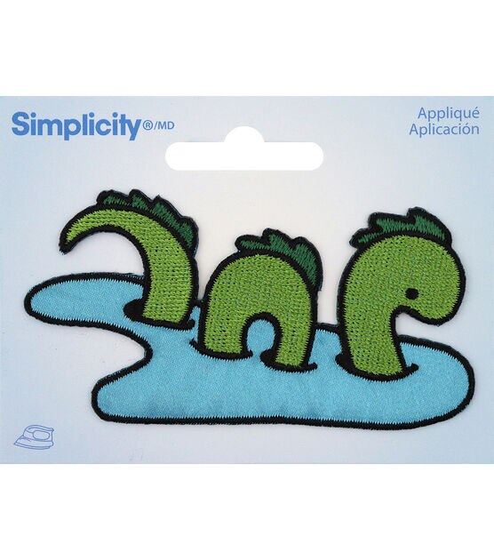 Simplicity 3.5" Green Loch Ness Monster in Water Iron On Patch