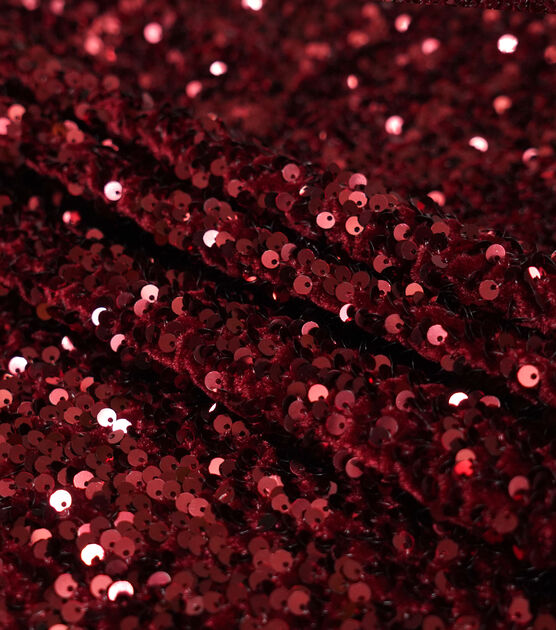 Red Sequin Velvet Fabric