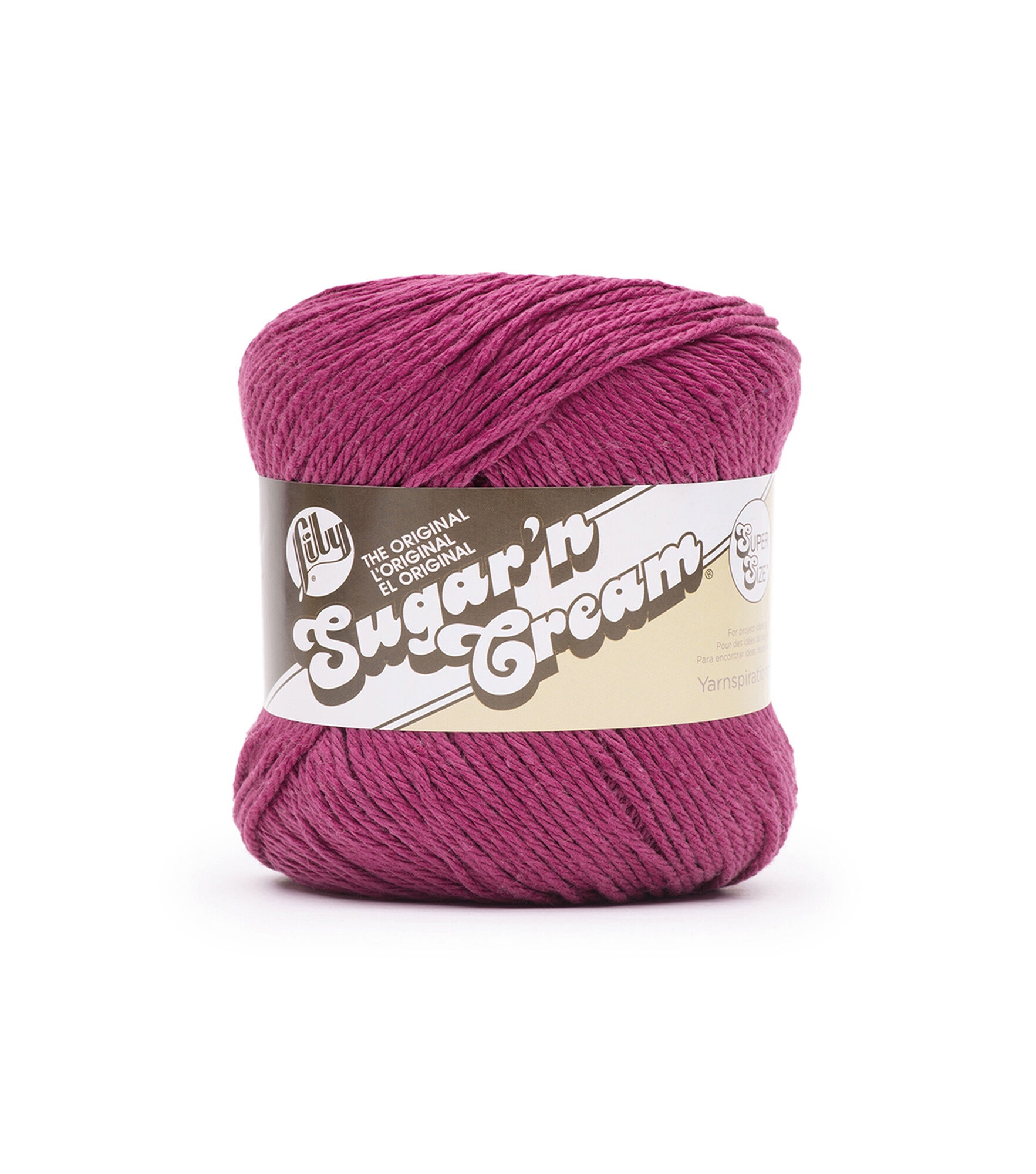 Lily Sugar'n Cream Super Size Worsted Cotton Yarn, Berry Crush, hi-res