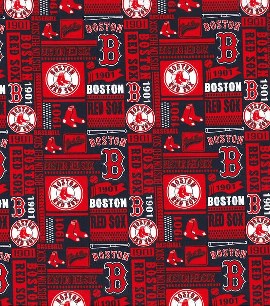 Fabric Traditions MLB Cotton Fabric Boston Red Sox Block
