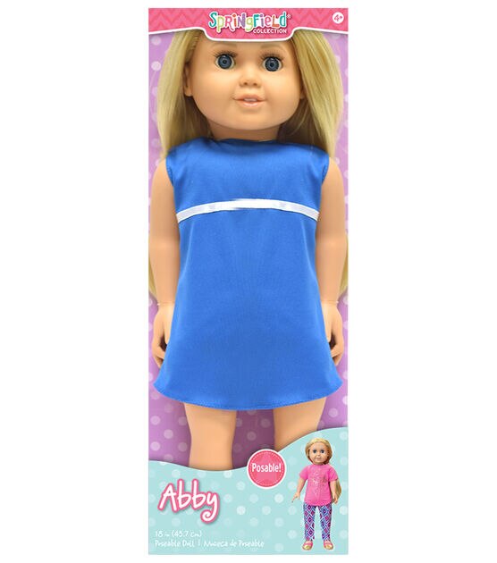 Springfield Boutique Pre Stuffed Doll 18" Abby Blonde Hair and Blue Eyes