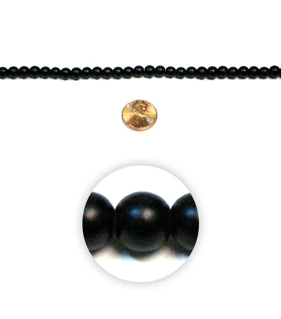 Matte Black Round Glass Strung Beads by hildie & jo