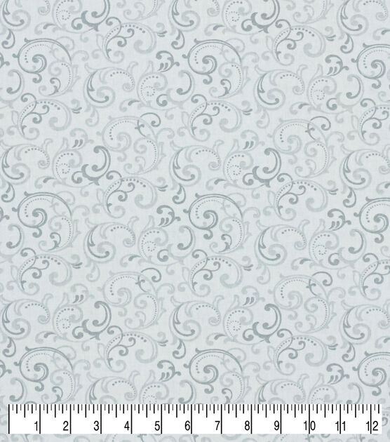 Dotted Scrolls Quilt Metallic Cotton Fabric by Keepsake Calico, , hi-res, image 4