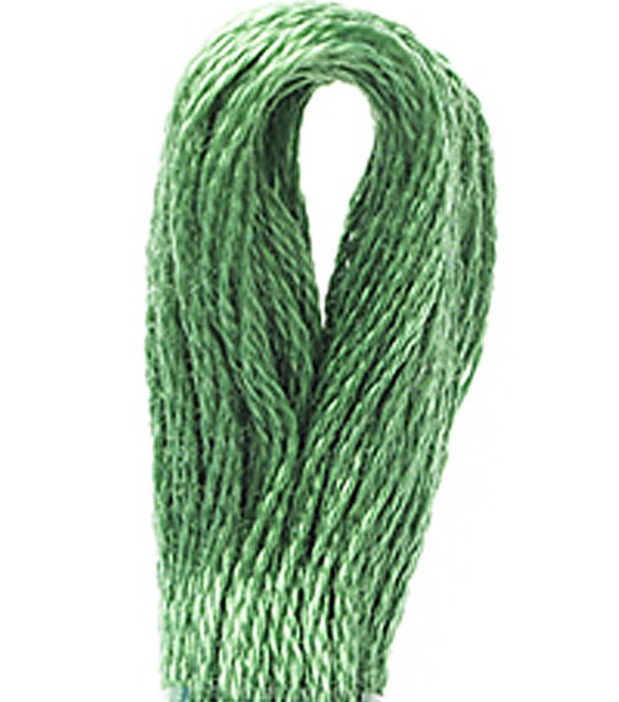 DMC 8.7yd Greens & Grays 6 Strand Cotton Embroidery Floss, 701 Light Green, swatch, image 5