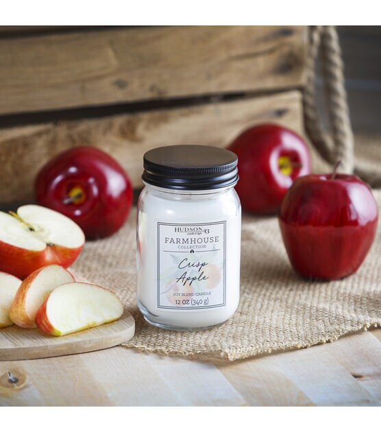 12oz Crisp Apple Scented Mason Jar Candle by Hudson 43, , hi-res, image 4