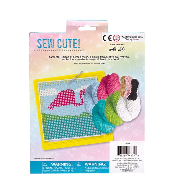 American Crafts Sew Cute Flamingo Needlepoint Kit, , hi-res, image 3