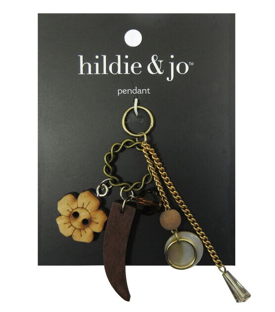 Gold Flower & Chain Metal Pendant by hildie & jo