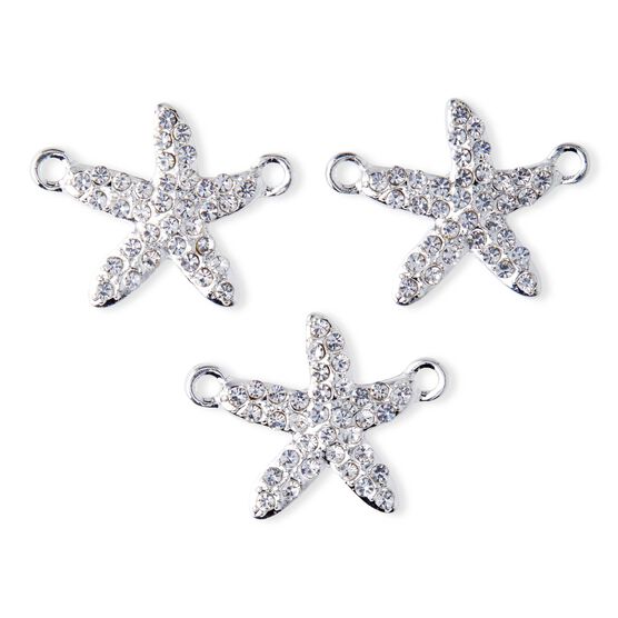 3pk Silver Chic Starfish Charms by hildie & jo, , hi-res, image 2