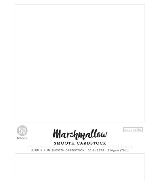 Colorbok 78lb Smooth Cardstock 8.5"X11" 50 Pkg Marshmallow