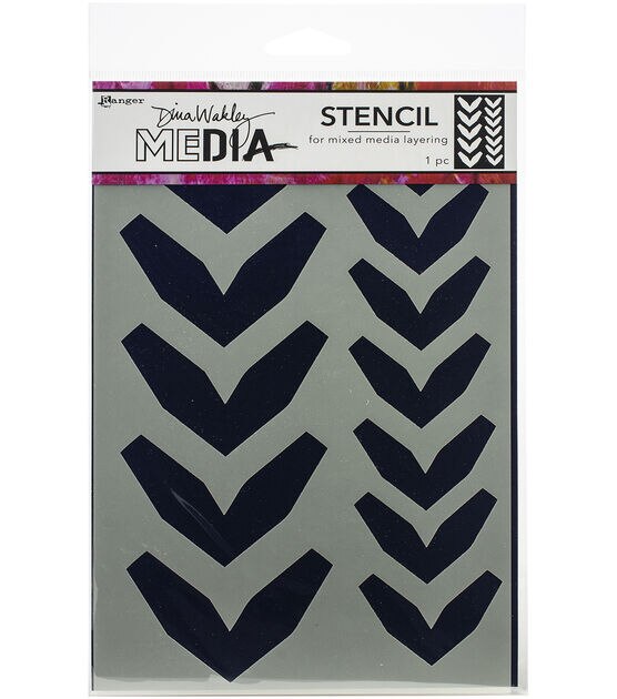 Dina Wakley Media Stencils 9''X6'' Large Fractured Chevrons