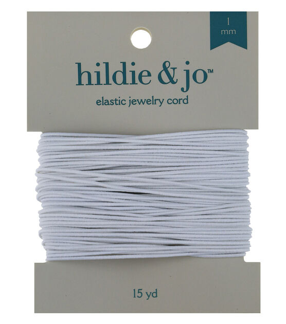 1mm x 15yds White Elastic Cord by hildie & jo