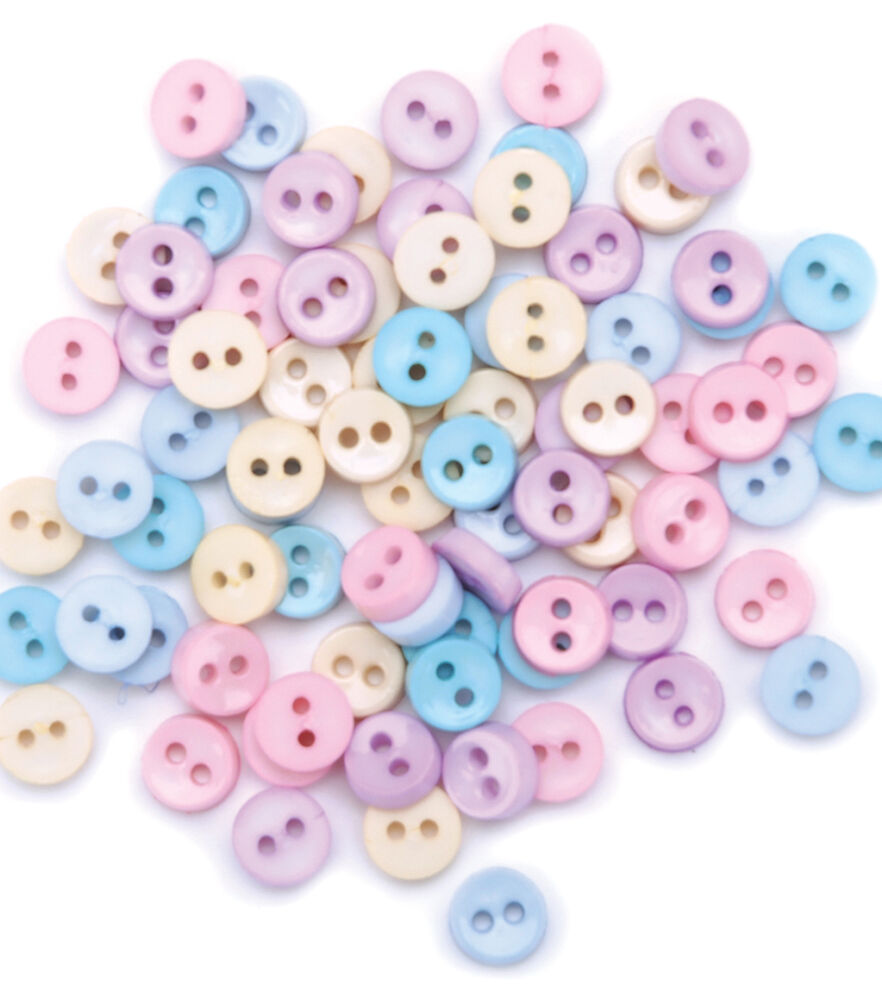 Favorite Findings 75ct Christmas Round 2 Hole Buttons, Pastel, swatch