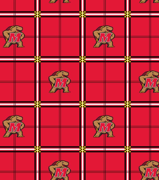 University of Maryland Terrapins Flannel Fabric 42" Plaid
