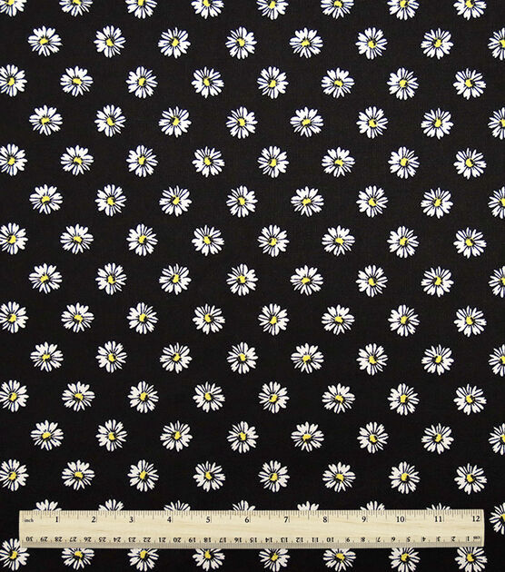 Sunflower On Black 108" Wide Print Cotton Fabric, , hi-res, image 2