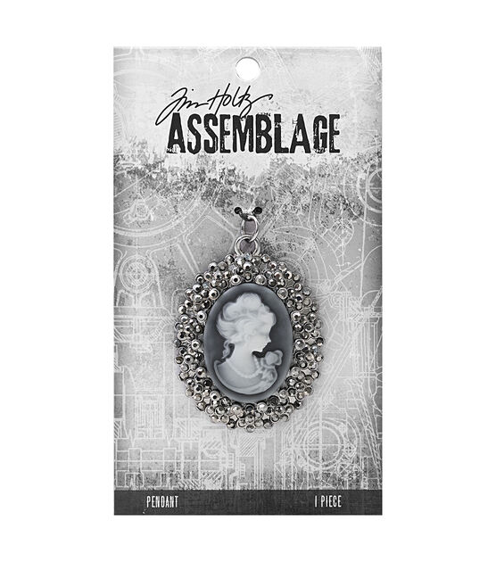 Tim Holtz Assemblage 2" Crystal Cameo Pendant