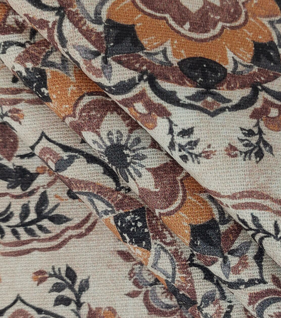 Round Medallion Tan Cotton Canvas Fabric, , hi-res, image 2