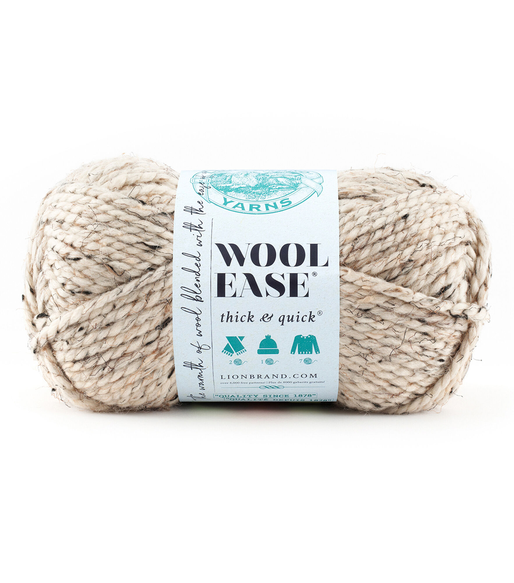 Lion Brand Wool Ease Thick & Quick Super Bulky Acrylic Blend Yarn, Oatmeal, hi-res