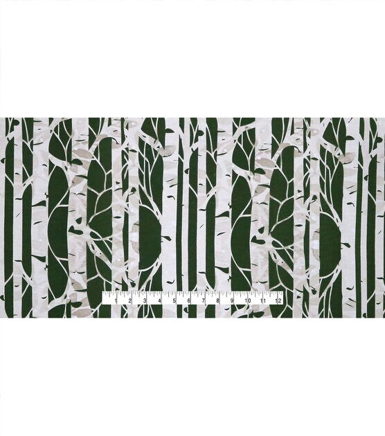 Birch Trees on Green Super Snuggle Flannel Fabric, , hi-res, image 4