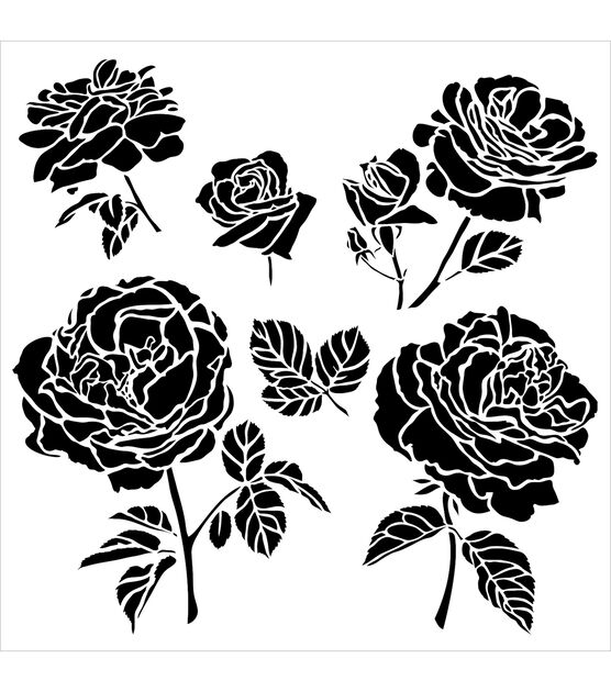 Crafter's Workshop Cabbage Roses Template 6''x6''