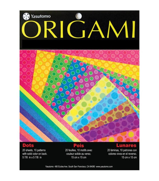 Fold 'Ems Origami Paper 5.875" 20 Pkg  Dots with Pearlescent Colors