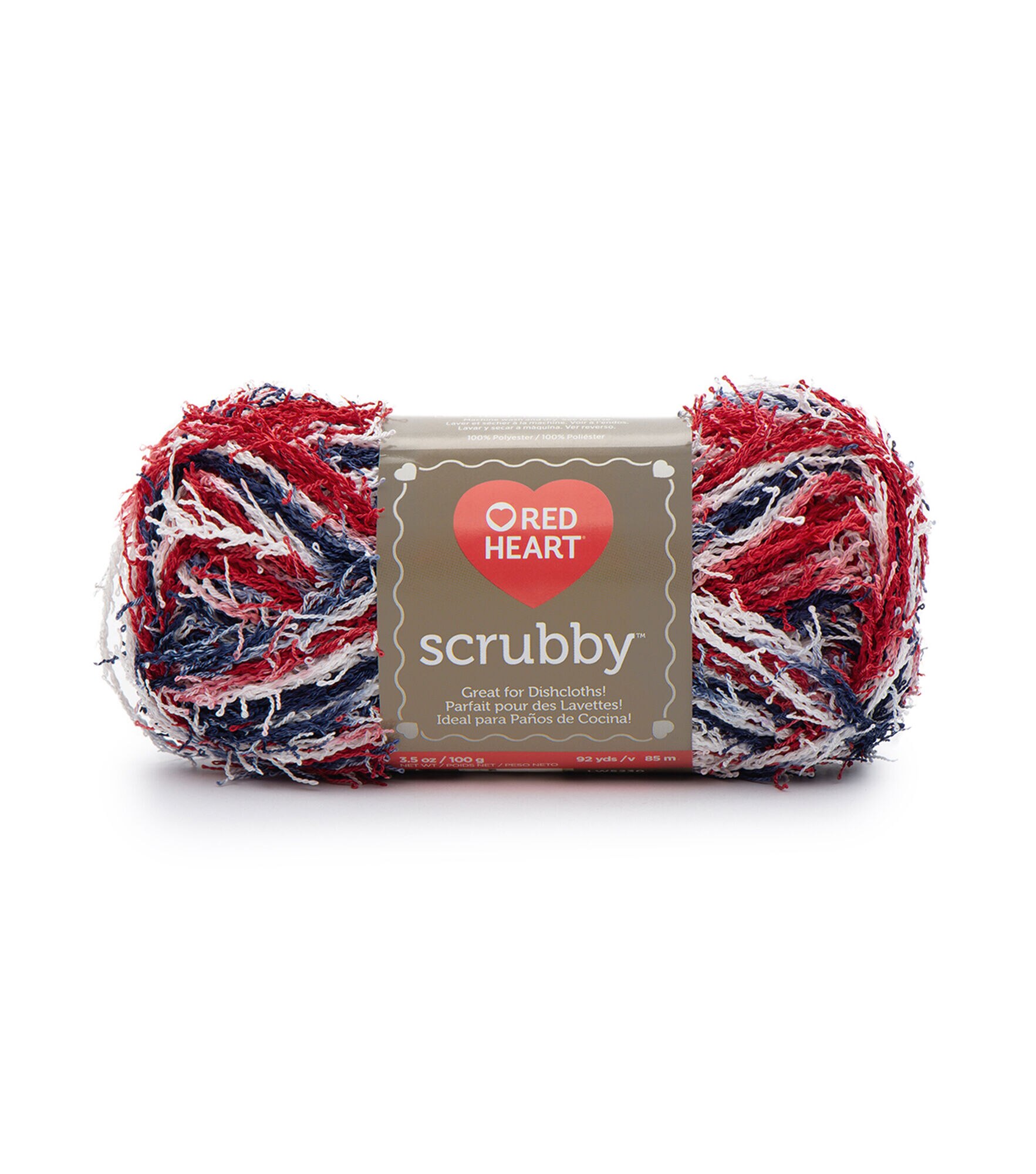 Red Heart Scrubby Worsted Polyester Yarn, Americana, hi-res