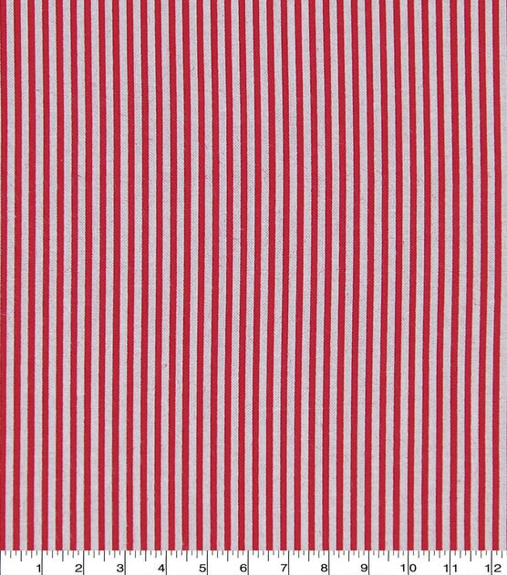 Noel Red Stripes Christmas Cotton Fabric