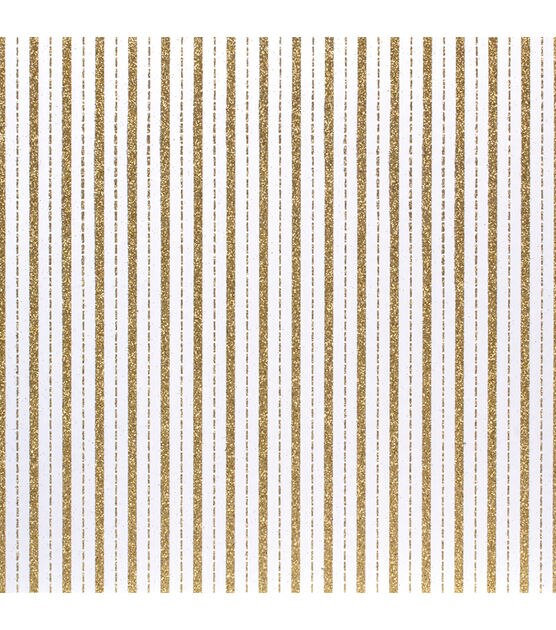 American Crafts 12" x 12" Gold Striped Glitter Cardstock