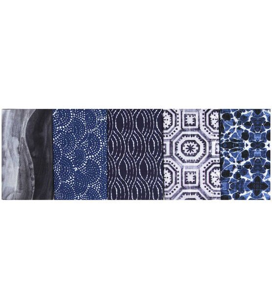18" x 21" Dark Blue 2 Cotton Fabric Quarters 5ct by Keepsake Calico, , hi-res, image 2