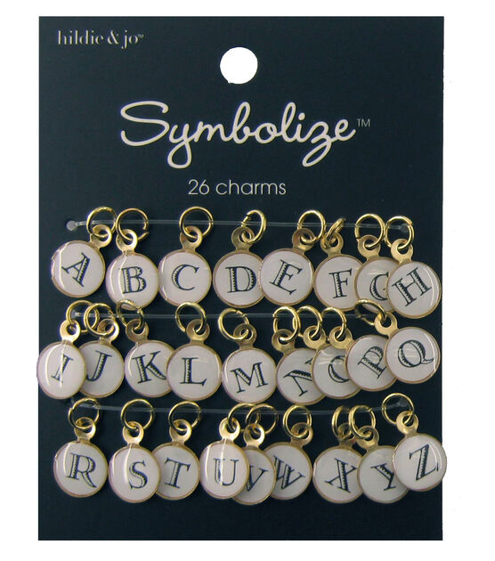 26ct Black Alphabet on White Charms by hildie & jo