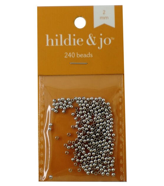 2mm Silver Round Metal Beads 240pc by hildie & jo