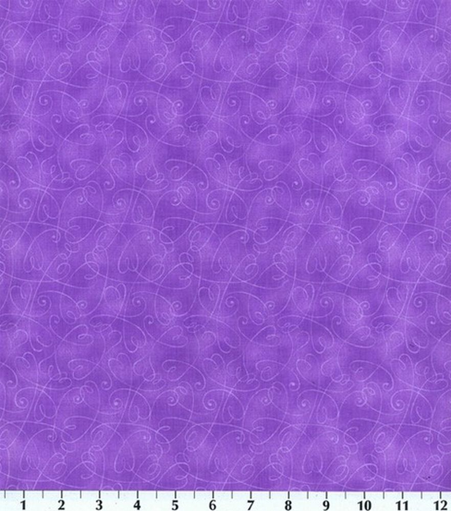 Fabric Traditions Hearts Cotton Fabric by Keepsake Calico, Purple, swatch, image 3