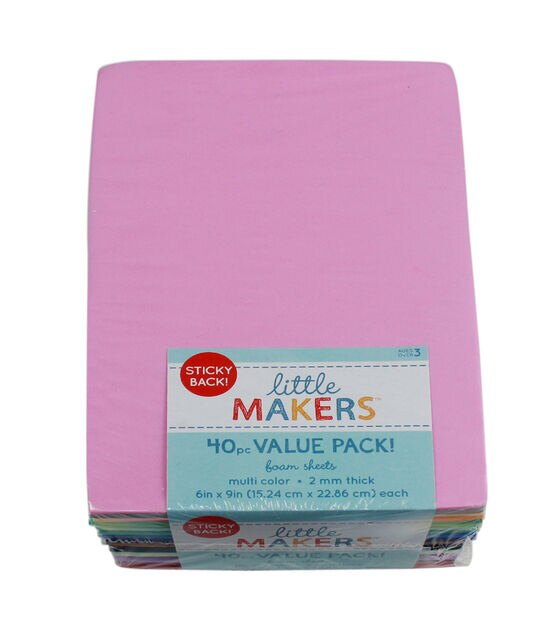 Little Makers 6" x 9" Sticky Back Foam Sheets 40pc