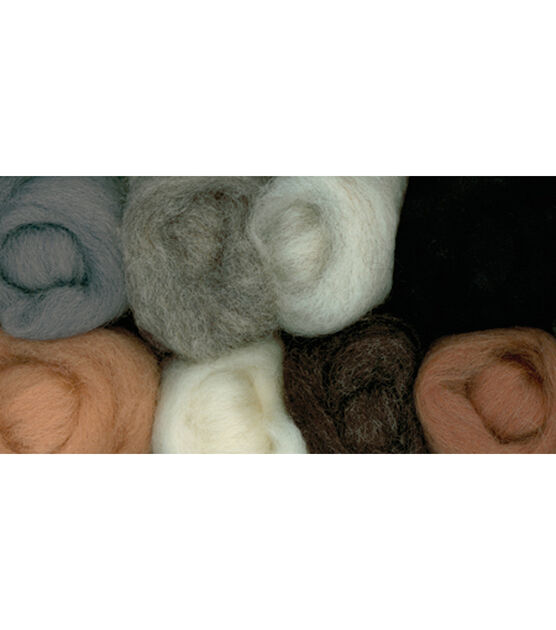 Wistyria Editions Wool Roving 12 inch .25oz 8/Pkg-Furry Friends