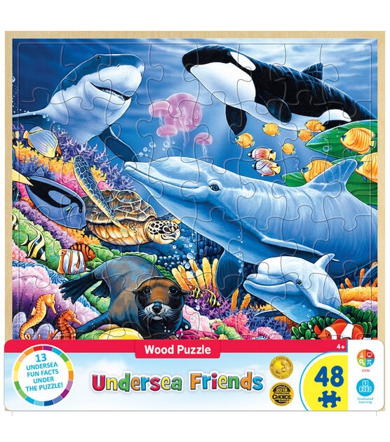 MasterPieces 12" x 12" Wood Undersea Friends Jigsaw Puzzle 48pc