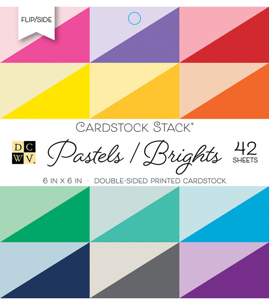 DCWV 42 Sheet 6" x 6" Pastel & Bright Double Sided Cardstock Pack