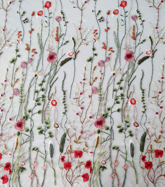 Fashion Collections Fashion Fabric Embroidered Floral & Butterflies