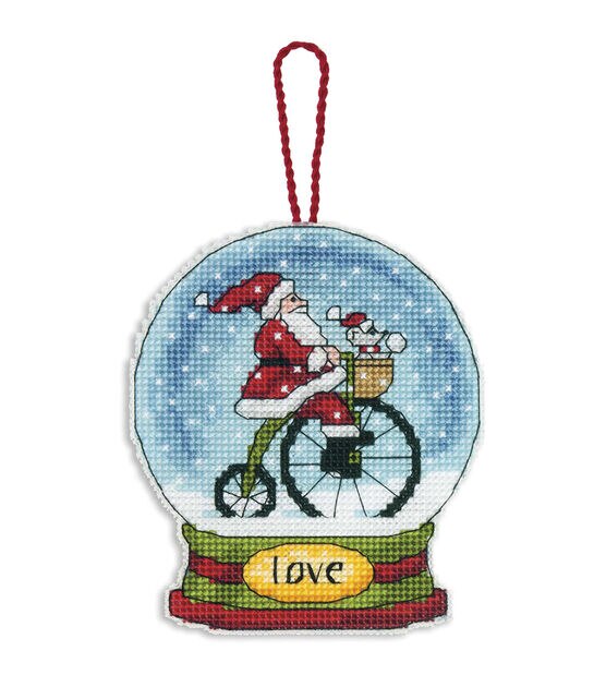 Dimensions 4" x 4.5" Love Snow Globe Counted Cross Stitch Kit