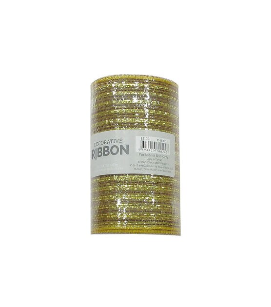 5.5" x 30' Metallic Gold Deco Mesh by Place & Time