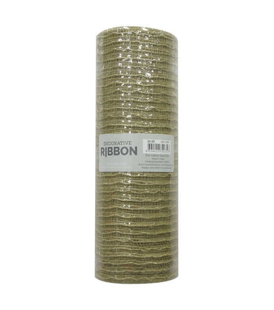 10" x 30' Metallic Natural Jute Deco Mesh by Place & Time