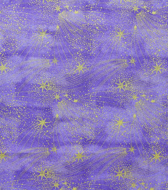 Celestial Stars on Purple Quilt Cotton Fabric by Keepsake Calico, , hi-res, image 1