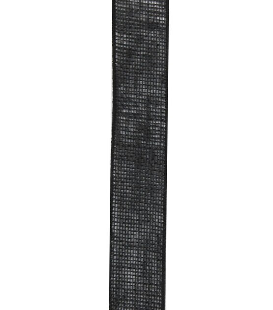 Decorative Ribbon 1.5" Solid Burlap Ribbon Black, , hi-res, image 2