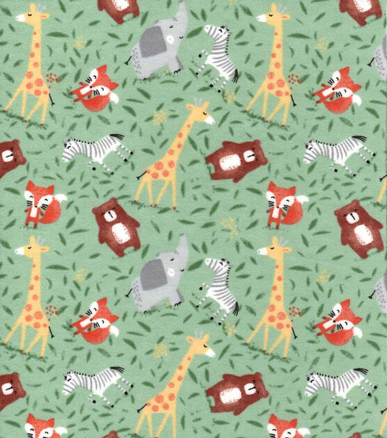 Save the Earth Animals Nursery Flannel Fabric