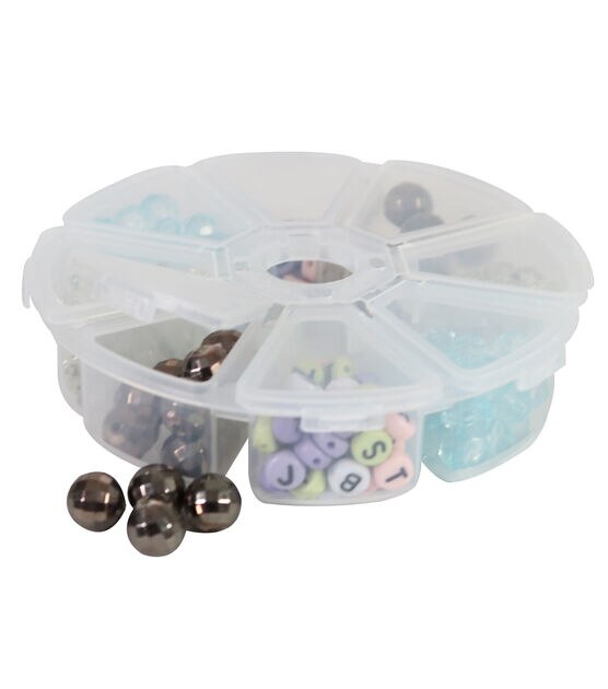 Everything Mary Craft and Hobby Plastic Storage Case with 12 Plastic Jars,  (Pack of 8)