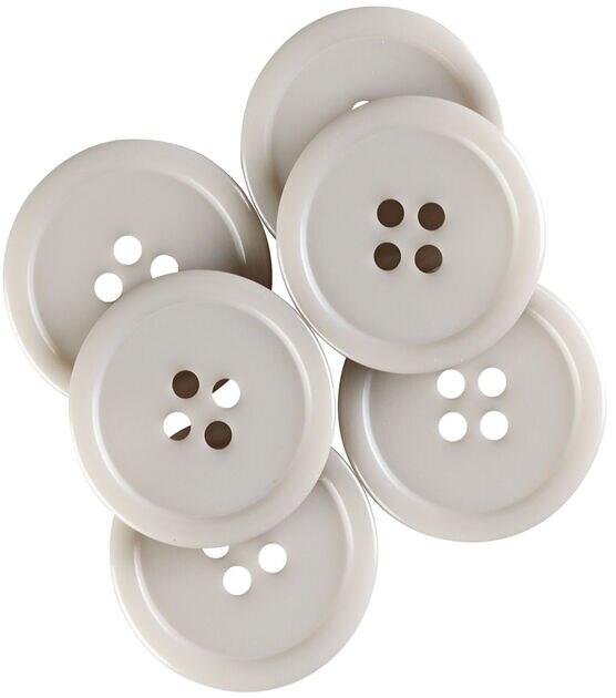 My Favorite Colors 7/8" Gray Round 4 Hole Buttons 6pk