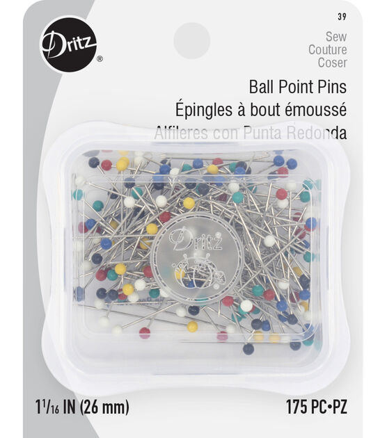 Dritz 1-1/16" Ball Point Pins, Assorted, 175 pc