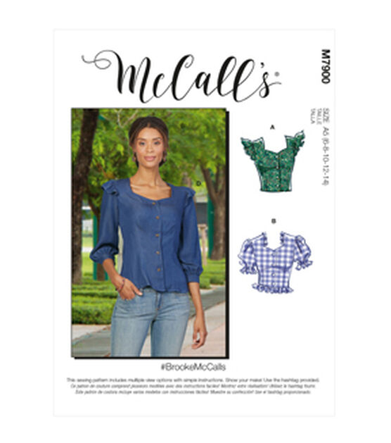 McCall's M7900 Size 6 to 22 Misses Tops Sewing Pattern