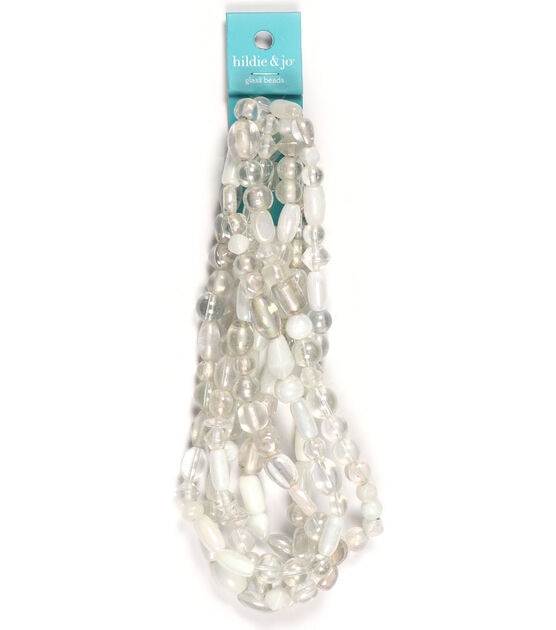 14" White & Clear Multi Strand Glass Beads by hildie & jo